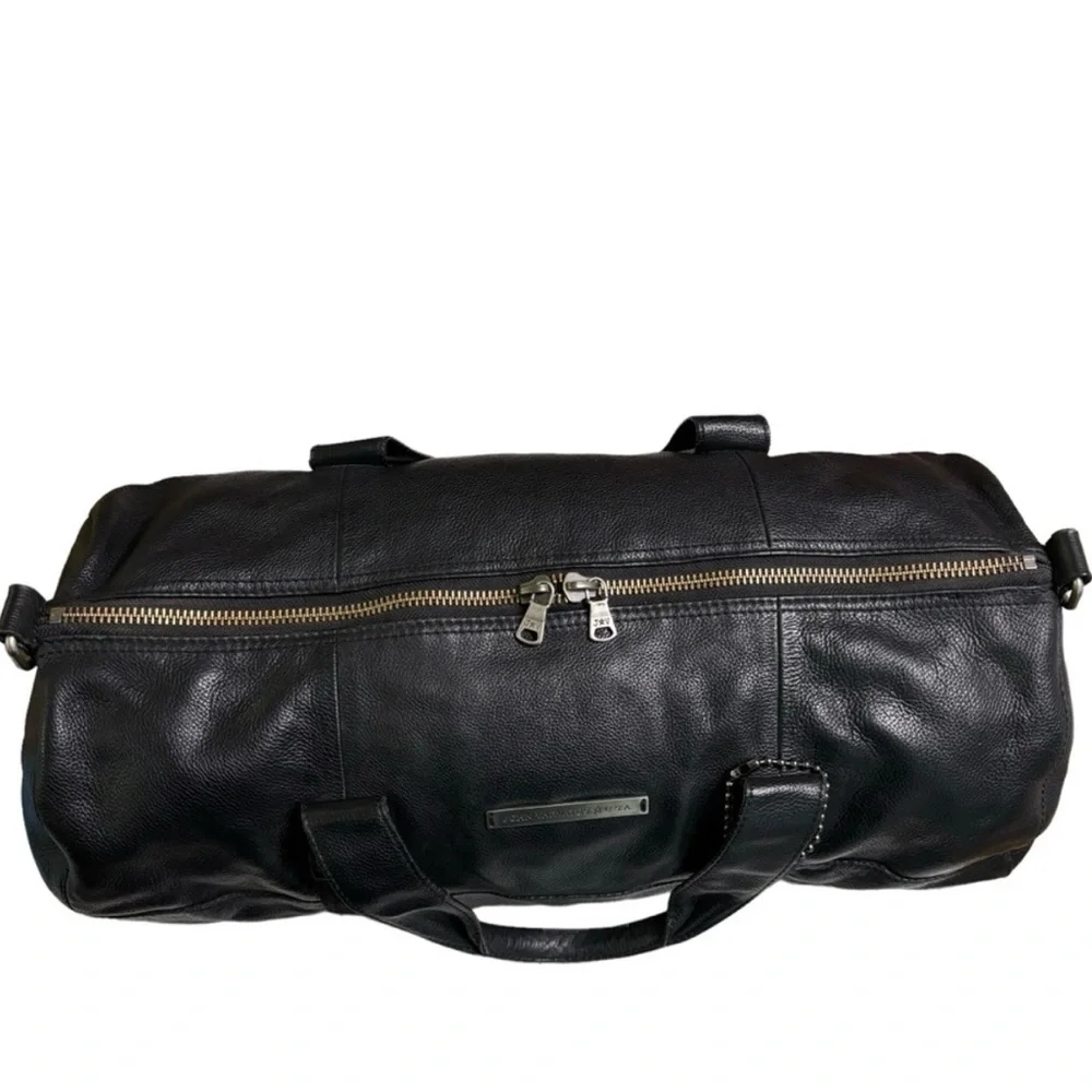 John Varvatos Dark Leather Duffel Bag - Picture 4 of 15